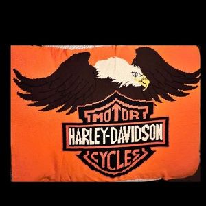 Hand knitted Harley Davidson throw blanket